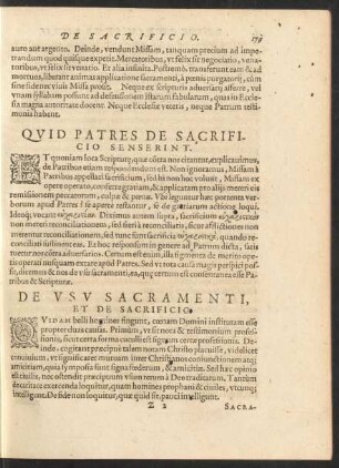 Quid Patres De Sacrificio Senserint.