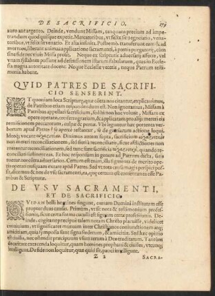 Quid Patres De Sacrificio Senserint.