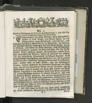 [Mandat die Accise von dem Korn Branntwein bey und nach der neuen Verpachtung derselben betreffend.]