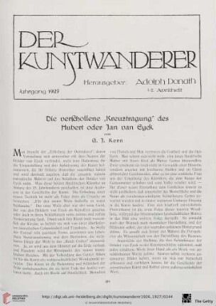 8/9: Die verschollene "Kreuztragung" des Hubert oder Jan van Eyck, [1]