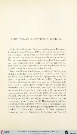 Deux estampes d'après P. Bruegel