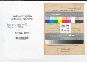 Entnazifizierung Erich Kreilos , geb. 06.06.1917 (Kaufmaennischer Angestellter)
