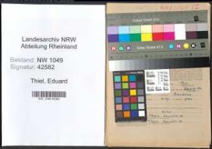 Entnazifizierung Eduard Thiel , geb. 11.10.1901 (Pfoertner)