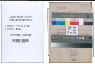 Entnazifizierung Heinrich Merkens , geb. 06.08.1917 (Angestellter)
