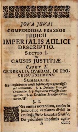 Manuale Processus imperalis : sive compendiosa introductio ad Praxim augustissimi Iudicii Caesareo-imperialis aulici