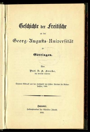 Geschichte der Freitische an der Georg-Augusts-Universität zu Göttingen