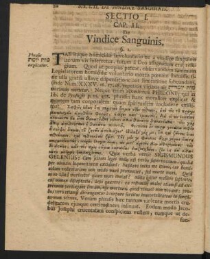 Cap. II. De Vindice Sanguinis
