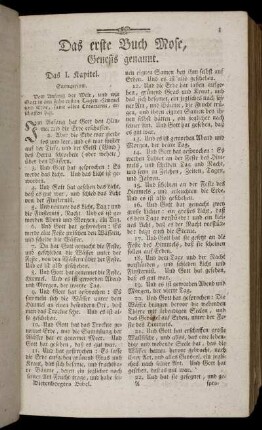 Das erste Buch Mose, Genesis genannt.
