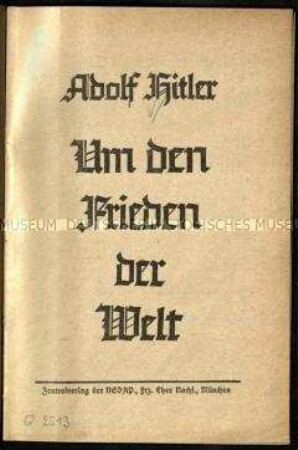 Reichstagsrede Adolf Hitlers vom 7. März 1936