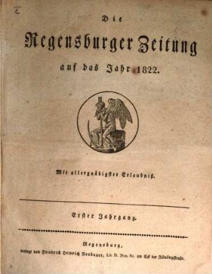 Regensburger Zeitung. 1822 = Jg. 1