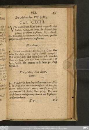De Adverbio Vix. [...] Cap. CXCIII.
