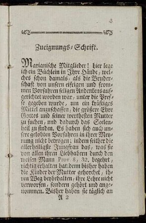 Zueignungs-Schrift.