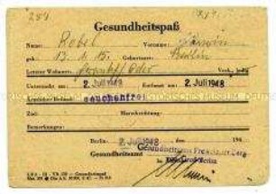 Bescheinigung des Gesundheitsamtes