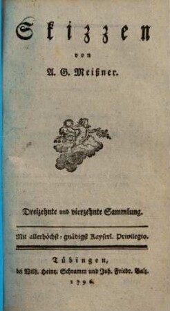 Skizzen. 13/14. (1796). - 322 S.