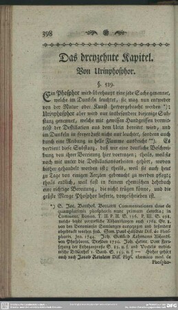 Das dreizehnte Kapitel. Von Urinphosphor