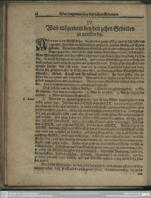 IV. Was insgemein bey den zehen Gebotten zu mercken sey