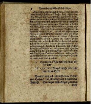 I. Quis Sensus? Wie versteht man diesen Text?