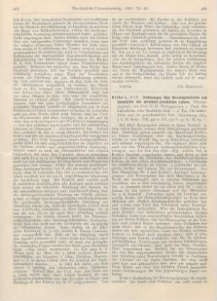 466-469 [Rezension] Rothe, Richard, Rothe’s Vorlesungen über Kirchengeschichte und Geschichte des christlich-kirchlichen Lebens
