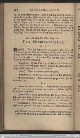 Ad. Tit. XXXI. Ord. Proc. Rec. Vom Verminderungseyd