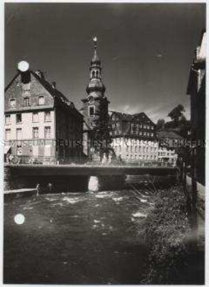 Monschau, Evangelische Stadtkirche und Rotes Haus