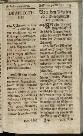 De affectibus. = Von den Affecten oder Bewegungen des Gemüths.
