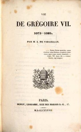 Vie de Grégoire VII : 1073 - 1085, 2
