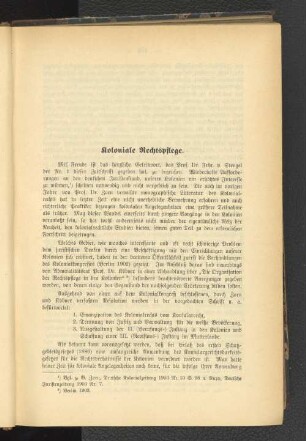 Koloniale Rechtspflege.