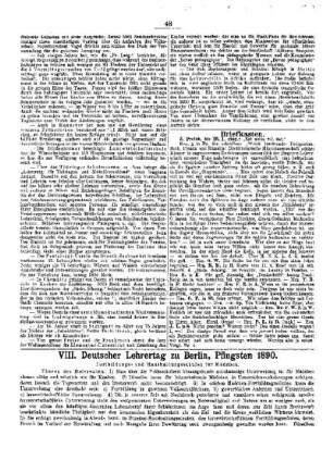 VIII. Deutscher Lehrertag zu Berlin, Pfingsten 1890