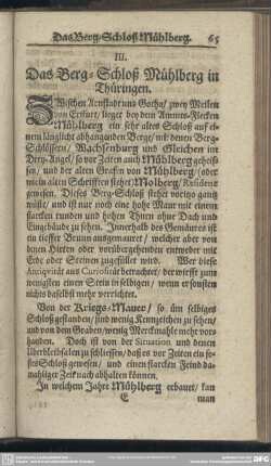 III. Das Berg-Schloß Mühlberg in Thüringen
