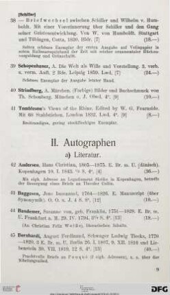 II. Autographen (Nr. 42-413)