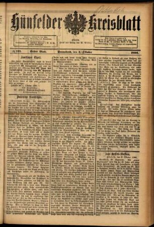 Ausgabe vom Samstag, den 03. Oktober 1896.