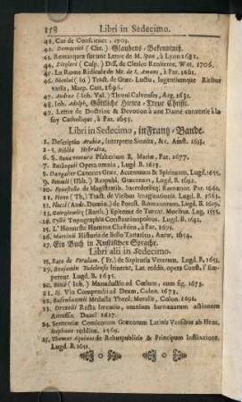 158, Libri in Sedecimo