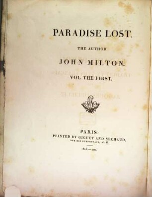 Paradise lost, 1