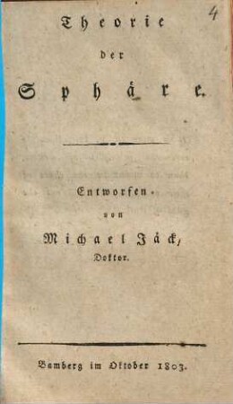 Theorie der Sphäre