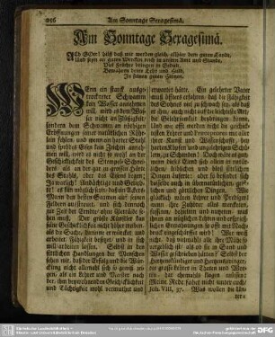 Am Sonntage Sexagesimae