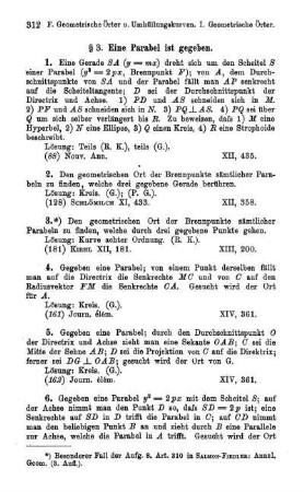 § 3. Eine Parabel ist gegeben (7).