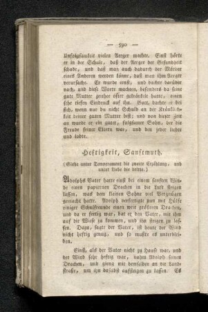 Heftigkeit, Sanftmuth.
