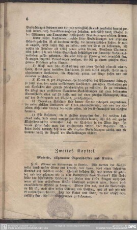 Zweites Kapitel. Materie, allgemeine Eigenschaften und Kräfte