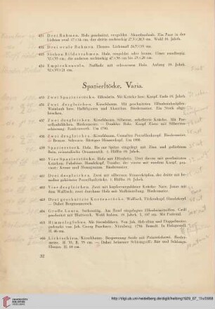 Spazierstöcke, Varia (Nr. 455-466)
