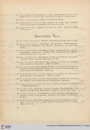 Spazierstöcke, Varia (Nr. 455-466)