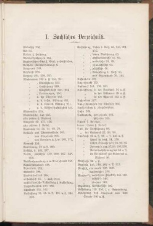 I. Sachliches Verzeichniß.