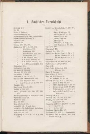 I. Sachliches Verzeichniß.