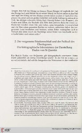 2. Der vergessene Friedensschluß und der Fußkuß des Überlegenen. Die faktographische Inkonsistenz der Darstellung Dudos von St-Quentin