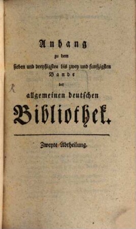 Allgemeine deutsche Bibliothek. 37/52,2. 1778/81