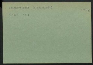 Reinhart, Emil (siehe auch Reinhardt)