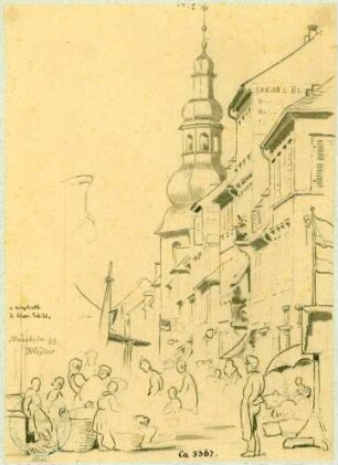 Mannheim Mannheimer Marktplatz mit Trinitatiskirche im Hintergrund