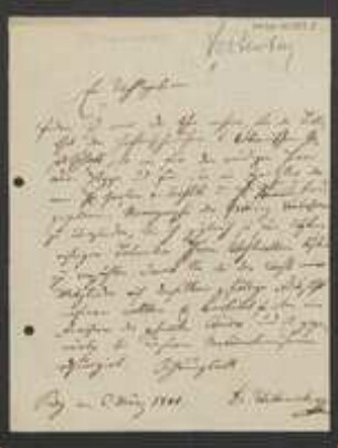 Brief von Wilhelm Rudolf Weitenweber an Unbekannt