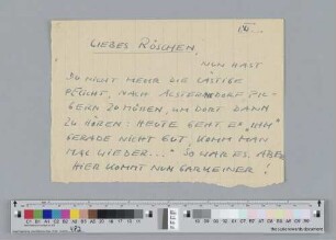 Brief an Rosemarie Hackelberg