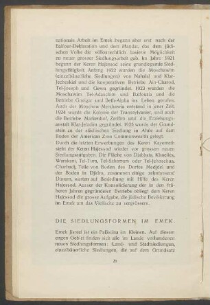 Die Siedlungsformen im Emek