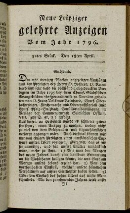 32tes Stück. Den 18ten April.